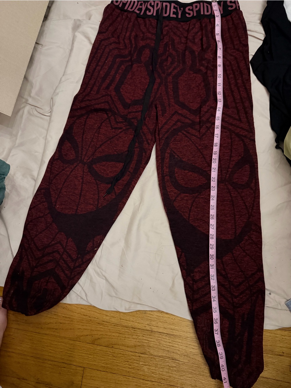 Spiderman Burgundy and Black Graphic Jogger Pants